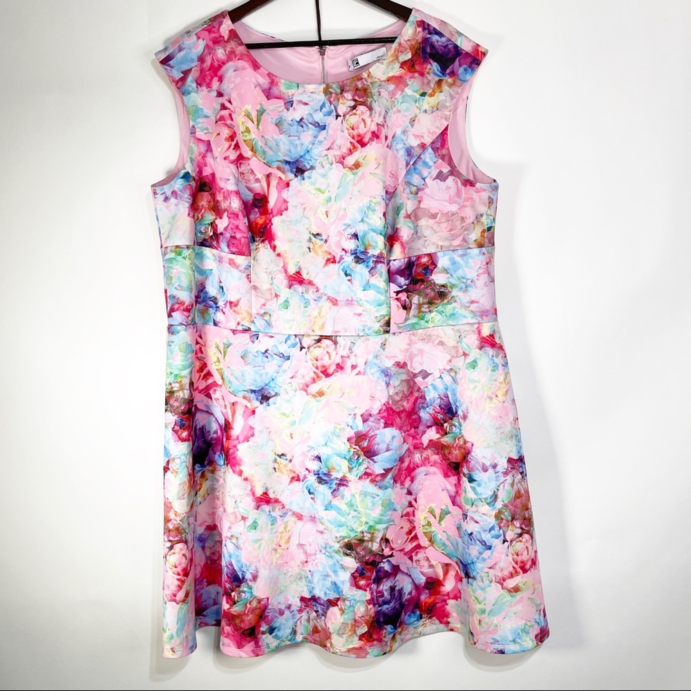 Leslie Fay Multicolor Floral Mini Dress